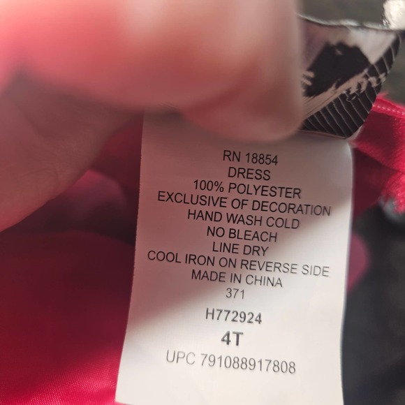 Rare Edition Fuschia Magenta Pink Girls Christmas Valentine's Dress  Ribbon 4T - Picture 11 of 12